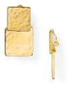 It's hip to wear squares with this pair of double drop earrings from Kenneth Jay Lane, accented by angular layered stations. In 22-karat gold, this pair shines after dark.