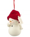 Remind everyone that Mother knows best with a porcelain snowman ornament that parents will cherish, from Department 56.