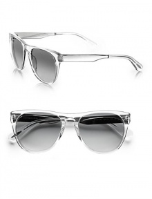 Retro, 70's-inspired and lightweight in acetate, this sophisticated frame boasts Hollywood glamour. Available in crystal with grey gradient quartz photo-cromic, light-adjusting lens.Plastic templesExclusive photo-chromic lensesAnti-reflective coating100% UV protectionImported Retro, 70's-inspired and lightweight in acetate, this sophisticated frame boasts Hollywood glamour. Available in crystal with grey gradient quartz photo-cromic, light-adjusting lens.Plastic templesExclusive photo-chromic lensesAnti-reflective coating100% UV protectionImported