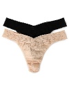 Hanky Panky original thong. The original soft stretchy lace thong available in plus size. Cotton gusset.