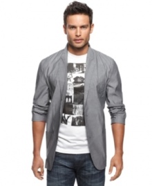 Give your blazer a modern upgrade with this two-button version from Marc Ecko Cut & Sew. Give your blazer a modern upgrade with this two-button version from Marc Ecko Cut & Sew.