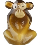 Inspired by the jungle but named for Peter Gabriel, Ludvig Lofgren's My Wide Life Shock the Monkey figurine looms large in heavy Kosta Boda art glass.