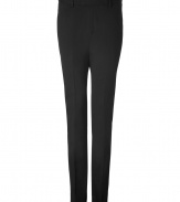 Sleek and versatile, these jersey suit pants from Costume National exude effortlessly urbane style - Button tab waist, belt loops, on-seam pockets, back welt pockets, slim fit, straight leg with creasing - Wear with a tee and a leather jacket or a matching blazer and a button down