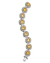 Steal the spotlight with this canary-yellow bracelet from Lora Paolo, accented by cubic zirconia and ceramic stations. It's subtle shade perfects your party style.