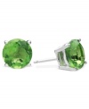 Celebrate your favorite month of the year with these August birthstone earrings by CRISLU. Stud earrings feature round-cut, peridot-colored cubic zirconias (3 ct. t.w.) set in sterling silver with a platinum finish. Approximate diameter: 1/4 inch.