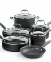 Equip your kitchen with all the basic cookware you'll need, in a quality preferred by professional chefs. Set includes two saucepans for whisking homemade sauces or cooking your morning oatmeal, a big stock pot for soups, stews or boiling pasta, two skillets and a sauté pan, perfect for one dish meals. Lifetime Limited Warranty.