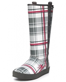 Cool, cozy plaid adds warmth to these pull-on rain boots from The North Face®.