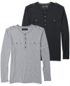 Cool henley styling gets updated with modern military finishes. This Retrofit shirt will soon become a staple.