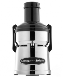 Prep for a pro! This powerful continuous pulp-ejection style juicer is called Mega Mouth for a reason-its large feed chute takes on bigger portions and even whole fruits, cutting the time you spend slicing & dicing out of the picture. Simply flip a switch and have even greater quantities of your favorite juice in no time at all. 10-year warranty. Model BMJ390. Prep for a pro! This powerful continuous pulp-ejection style juicer is called Mega Mouth for a reason-its large feed chute takes on bigger portions and even whole fruits, cutting the time you spend slicing & dicing out of the picture. Simply flip a switch and have even greater quantities of your favorite juice in no time at all. 10-year warranty. Model BMJ390.