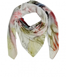With a fantastical creature print and soft multi-coloring, McQ Alexander McQueens artful scarf lends a unique edge to any outfit - Stitched edges - Wear with an oversized tissue tee and edgy coated skinnies With a fantastical creature print and soft multi-coloring, McQ Alexander McQueens artful scarf lends a unique edge to any outfit - Stitched edges - Wear with an oversized tissue tee and edgy coated skinnies