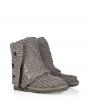 A stylish twist on a venerable go-to, the Ugg Australia grey Classic Cardy boot is a welcome addition to your cold weather casual wardrobe - Crafted from a wool knit blend and featuring a suede heel guard and a traction outsole - Three large wooden buttons allow for various styles and heightsworn up, cuffed pr slouched - Fleece-lined for superior warmth and comfort - Truly versatile, perfect for pairing with everything from skinny jeans to yoga pants to miniskirts