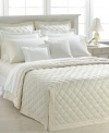 Diamond quilting in soft cotton brings to mind the elegance of vintage bedding in this Lauren by Ralph Lauren's quilted European sham. Featuring a channeled quilted flange and back closure with covered buttons. Reverses to solid.