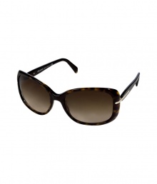 The perfect accessory for adding a glamorous edge to your outfit, Pradas square-shaped sunnies are a chic choice for every season - Large angular tonal brown mock tortoise frames, gradient brown lenses, gold-toned insert with engraved logo at temples - Lens filter category 3 - Comes with a logo embossed hard carrying case The perfect accessory for adding a glamorous edge to your outfit, Pradas square-shaped sunnies are a chic choice for every season - Large angular tonal brown mock tortoise frames, gradient brown lenses, gold-toned insert with engraved logo at temples - Lens filter category 3 - Comes with a logo embossed hard carrying case