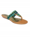 Inspired by the colors of Brazil, FALCHI by Falchi's Kiki thong sandals will make your casual summer dresses really pop.