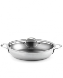 Brilliant good looks. Perfect gourmet results. Combining the long-lasting radiance of stainless steel with the superior performance of a highly conductive, heavy-gauge aluminum core, the Calphalon Tri-Ply everyday pan makes it easy to prepare mouthwatering meals day after day -- each more memorable than the last. Lifetime warranty. Brilliant good looks. Perfect gourmet results. Combining the long-lasting radiance of stainless steel with the superior performance of a highly conductive, heavy-gauge aluminum core, the Calphalon Tri-Ply everyday pan makes it easy to prepare mouthwatering meals day after day -- each more memorable than the last. Lifetime warranty.