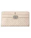 A timeless style featuring clean lines and a refined woven design, perfectly accented with vintage-chic hardware. This gorgeous clutch from Fossil is perfect for both day or night.