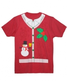 On the first day of the Christmas season, you'll wear this mock sweater tee by Hybrid. On the first day of the Christmas season, you'll wear this mock sweater tee by Hybrid.