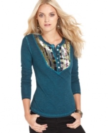 Sequins add high-shine to this otherwise simple Free People top -- perfect for daytime glam!