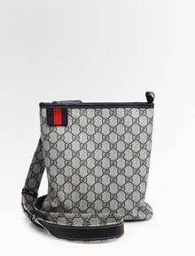 GG plus coated canvas with leather trim and palladium hardware.Adjustable shoulder strapInterior pocket9½W x 10HMade in Italy GG plus coated canvas with leather trim and palladium hardware.Adjustable shoulder strapInterior pocket9½W x 10HMade in Italy