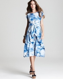 Rebecca Taylor Dress - Shibori Printed Silk Knot Waist