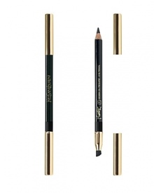 YSL's EYE PENCIL has been updated with a new formula, with highly pigmented color for a deep impact and long-lasting finish. The texture glides onto the skin effortlessly, and Jojoba Oil makes the finish on the skin smooth and comfortable. A wax adhesive acts as a fixing agent to reinforce the intensity of the pigment for hours. With its blending tip and soft, silky texture, the pencil allows you to achieve multiple effects: from precise lines to blurred shadow, or a kohl effect. Each pencil is equipped with an applicator-blender and a sharpener. YSL's EYE PENCIL has been updated with a new formula, with highly pigmented color for a deep impact and long-lasting finish. The texture glides onto the skin effortlessly, and Jojoba Oil makes the finish on the skin smooth and comfortable. A wax adhesive acts as a fixing agent to reinforce the intensity of the pigment for hours. With its blending tip and soft, silky texture, the pencil allows you to achieve multiple effects: from precise lines to blurred shadow, or a kohl effect. Each pencil is equipped with an applicator-blender and a sharpener.