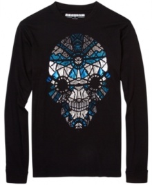 Great Goth: The stained glass-meets-skull Skeletric graphic on this long-sleeved tee from Sean John. Great Goth: The stained glass-meets-skull Skeletric graphic on this long-sleeved tee from Sean John.