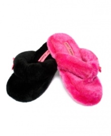Slip into something a little more comfortable this season. Lined in soft faux-fur, these Betsey Johnson slippers will have you flipping for joy. Slip into something a little more comfortable this season. Lined in soft faux-fur, these Betsey Johnson slippers will have you flipping for joy.