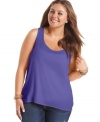 Refresh your style with Soprano's plus size racerback top-- it's super-cute for the season! (Clearance)