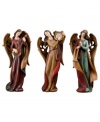 Hear the angels sing. A trio of angels prepares to sing a delightful tune in these beautifully crafted figurines that bring a gentle and peaceful feel to your home.