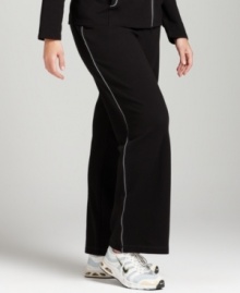 Lounge in the chic comfort of Style&co. Sport's plus size activewear pants, featuring a drawstring waist-- they're an Everyday Value! Lounge in the chic comfort of Style&co. Sport's plus size activewear pants, featuring a drawstring waist-- they're an Everyday Value!