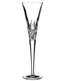 Crystal couture. Monique Lhuillier's Ellypse flute balances a minimalist stem with a pattern of intersecting cuts and rounded scoops in sumptuous Waterford crystal. Crystal couture. Monique Lhuillier's Ellypse flute balances a minimalist stem with a pattern of intersecting cuts and rounded scoops in sumptuous Waterford crystal.