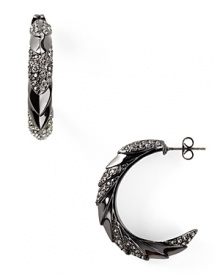 Giles and Brother's silver-plated hoop earrings interpret delicate petals as a tough-chic statement. Worn day or after dark, this pair adds an instant edge. Giles and Brother's silver-plated hoop earrings interpret delicate petals as a tough-chic statement. Worn day or after dark, this pair adds an instant edge.