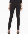 A slim, fitted leg creates a modern look on Lauren Ralph Lauren's flattering Mani pant in sleek stretch jersey.