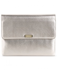 For the tech-savvy women on the go, this posh tablet case featuring Cole Haan's soft pebble leather is a fashion essential. Discrete signature hardware adds a touch of discerning detail, while an intuitively organized interior keeps everything in place. For the tech-savvy women on the go, this posh tablet case featuring Cole Haan's soft pebble leather is a fashion essential. Discrete signature hardware adds a touch of discerning detail, while an intuitively organized interior keeps everything in place.