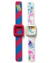This pair of colorful Juicy Couture slap bracelets keep your nano close by and for easy access to fresh beats.
