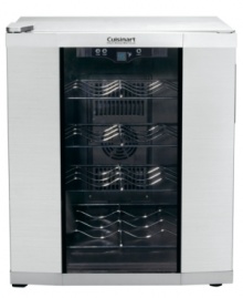 Whether it's red, white, or bubbly, you'll taste the difference when you pour a bottle from Cuisinart's elegant wine cellar. It delivers whisper-quiet, thermoelectric cooling to keep your collection at just the right temperature. Three-year limited warranty. Model CWC-1600. Whether it's red, white, or bubbly, you'll taste the difference when you pour a bottle from Cuisinart's elegant wine cellar. It delivers whisper-quiet, thermoelectric cooling to keep your collection at just the right temperature. Three-year limited warranty. Model CWC-1600.