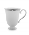Combining elements both modern and vintage, the understated Pearl Platinum collection is designed to mimic a strand of lustrous pearls. With imitation pearl accents and platinum rims on fine bone china. Qualifies for Rebate