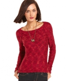 Inside-out seams add modern edge to this Kensie sweater -- a hot layering piece!