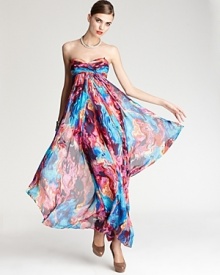 Laundry by Shelli Segal Gown - Spring Sunset Strapless Empire Gown