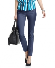 MICHAEL Michael Kors' latest petite pants offer sleek flair with zippered ankles and a cropped silhouette. MICHAEL Michael Kors' latest petite pants offer sleek flair with zippered ankles and a cropped silhouette.