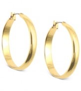 Go full circle with this set of hoop earrings from Anne Klein. Crafted from gold-tone mixed metal, the pair makes a subtle, yet bold statement. Approximate diameter: 1-1/4 inches.