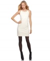 MICHAEL Michael Kors makes a ponte-knit halter sheath look polished and posh with a thick gold chain detail at the neckline. Pair with dark tights to make the fitted silhouette really pop. (Clearance)
