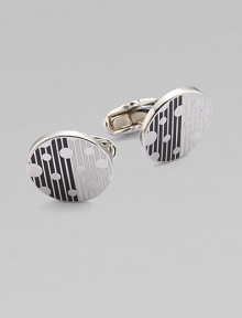 Whimsical stripe and dot pattern defines these lively enamel cufflinks.90% copper/10% wideAbout ¾ wideImported