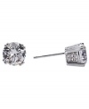 Get your shine on. Simple stud earrings by CRISLU make a big impact. Round-cut cubic zirconias (4 ct. t.w.) set in platinum over sterling silver add a luminous touch to any look. Approximate diameter: 8 mm.