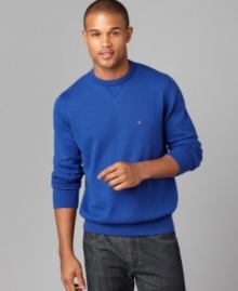 Easy weekend style. This Tommy Hilfiger sweater is ready to go where the day takes you.