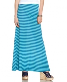 Take your style to great lengths with this striped maxi skirt from Jessica Simpson -- a colorful companion to your neutral tops! Take your style to great lengths with this striped maxi skirt from Jessica Simpson -- a colorful companion to your neutral tops!