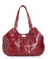 You'll be in the spotlight with the Center Stage purse from Nine West - glossy patent faux snakeskin and a curvy silhouette bring trendy appeal to your look.