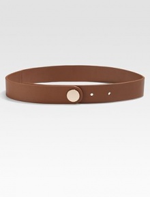 A band of supple leather, fastened with a minimal, chic metal peg buckle.About 1½ wideLeatherImported A band of supple leather, fastened with a minimal, chic metal peg buckle.About 1½ wideLeatherImported