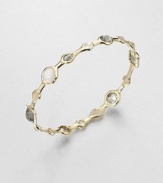 From the Rock Candy® Collection. A pretty blend of semi-precious stones and doublets in various shapes and sizes set in radiant 18k gold. 18k goldPeach moonstone, clear quartz, pyriteDiameter, about 2.5Slip-on styleImported 