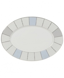It'll be just as you pictured it with the Dreamscape oval platter from Mikasa. Platinum-banded bone china replete with soft colors and geometric detail offers a look of distinct, effortless elegance. It'll be just as you pictured it with the Dreamscape oval platter from Mikasa. Platinum-banded bone china replete with soft colors and geometric detail offers a look of distinct, effortless elegance.